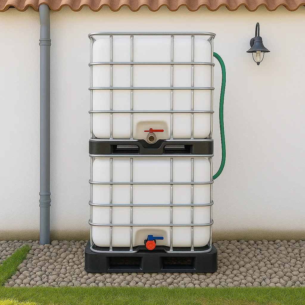 Palette en acier ou en plastique très solide 2 citerne d'eau empilée