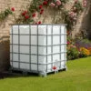 Cuve IBC 1000 litres – blanc – palette acier ou plastique – renouvelé - cotre le mur 2