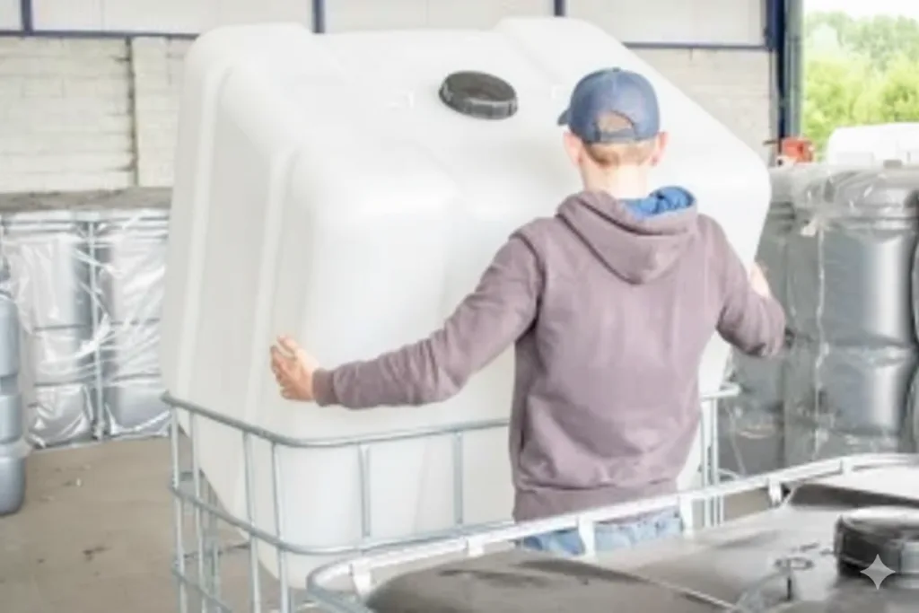 cuve-ibc-1000-litres-blanc-palette-acier-ou-plastique-renouvele - renouvele